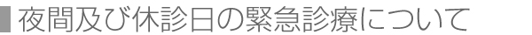 夜間及び休診日の緊急診療について