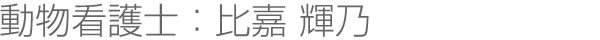 動物看護士：比嘉 輝乃